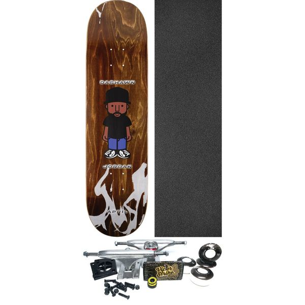 April Skateboards Dashawn Jordan Character Skateboard Deck - 8.5" x 32.2" - Complete Skateboard Bundle